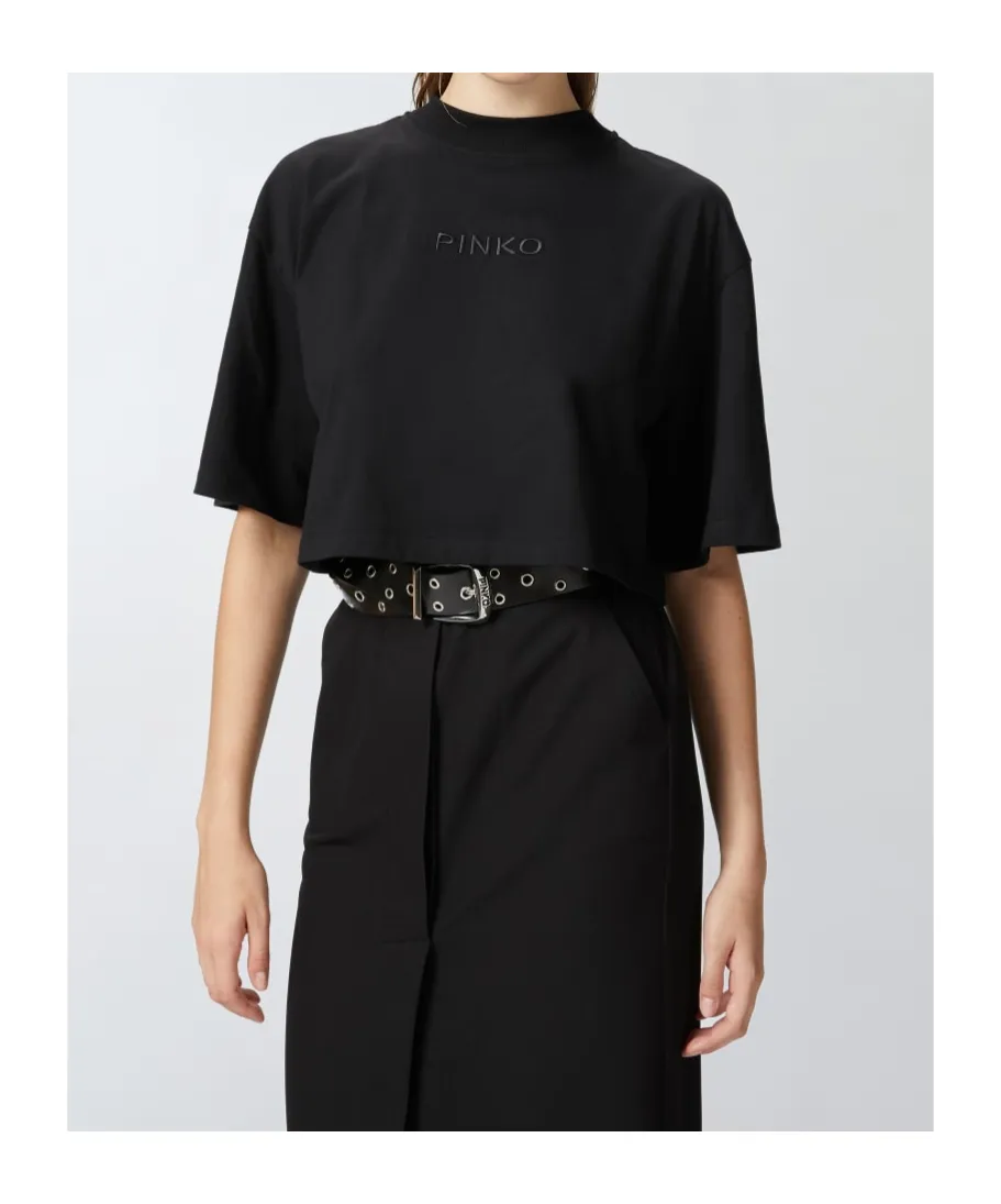 Logo-Embroidered Cotton Cropped T-Shirt