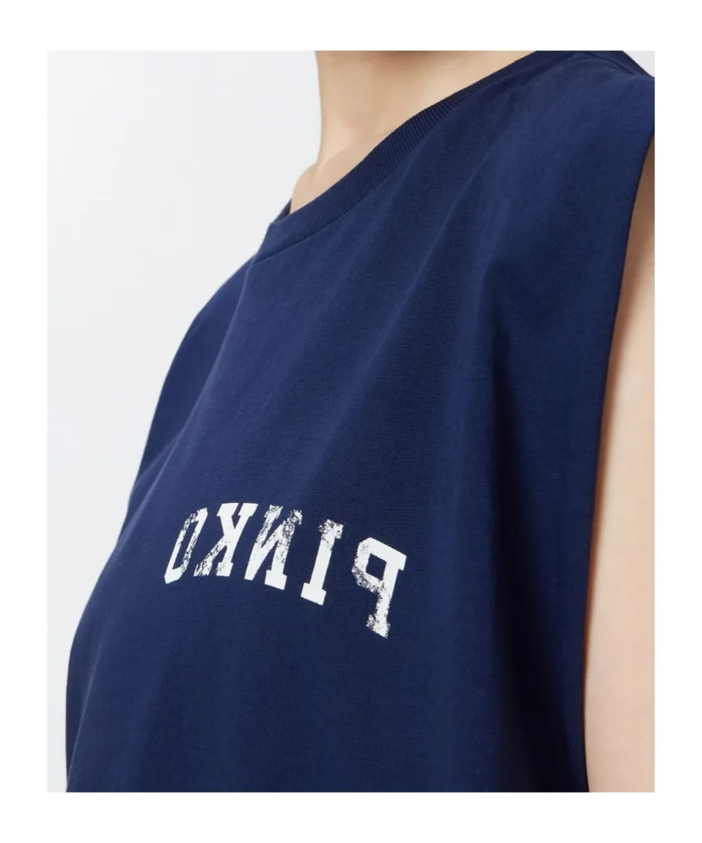 Sleeveless T-Shirt With Pinko Logo