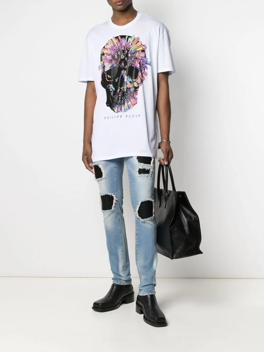 Skull-Appliqué T-Shirt