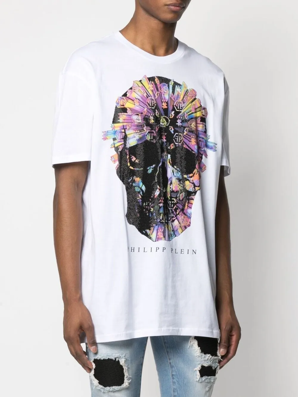 Skull-Appliqué T-Shirt