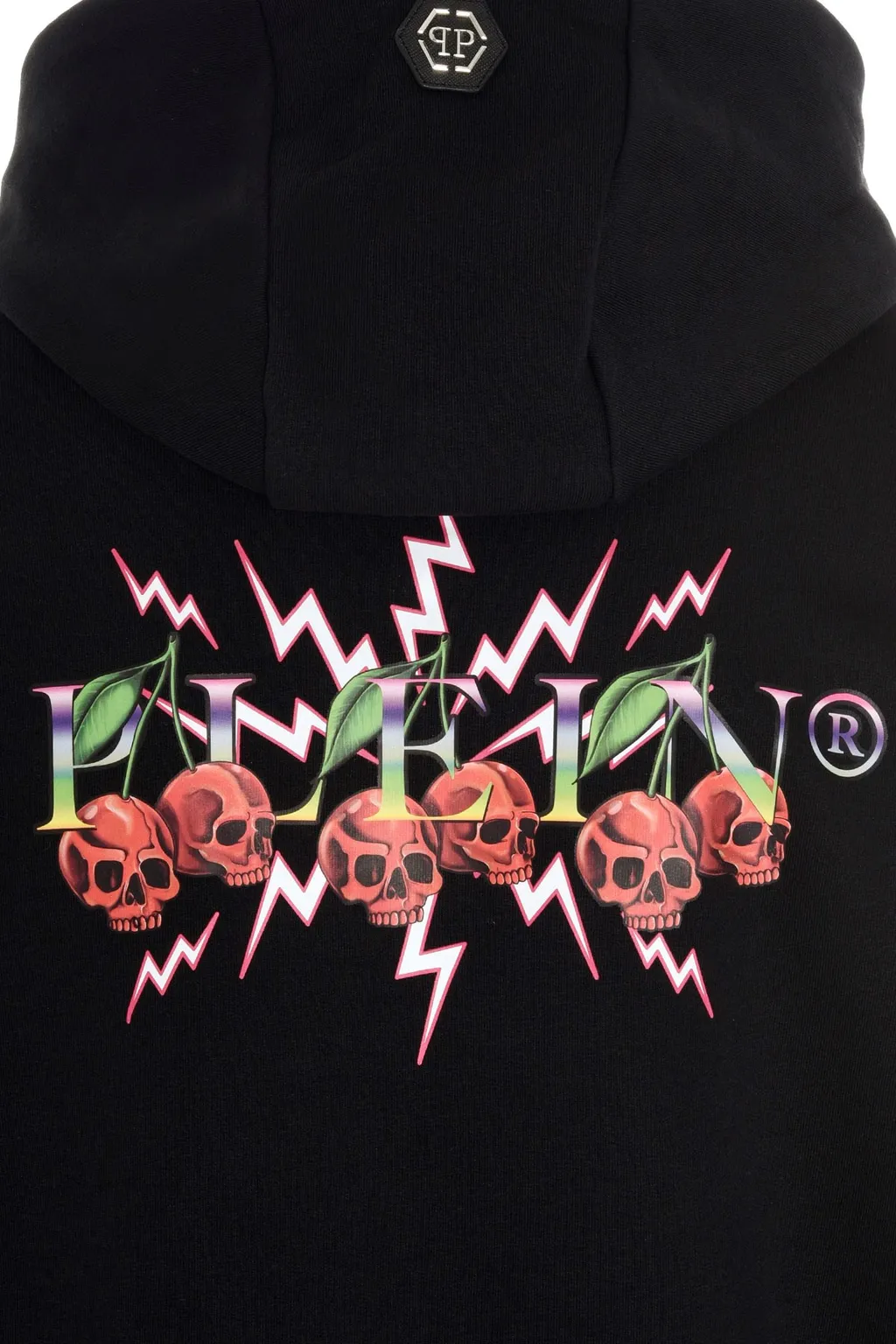 Rhinestone-Cherries Cotton Hoodie