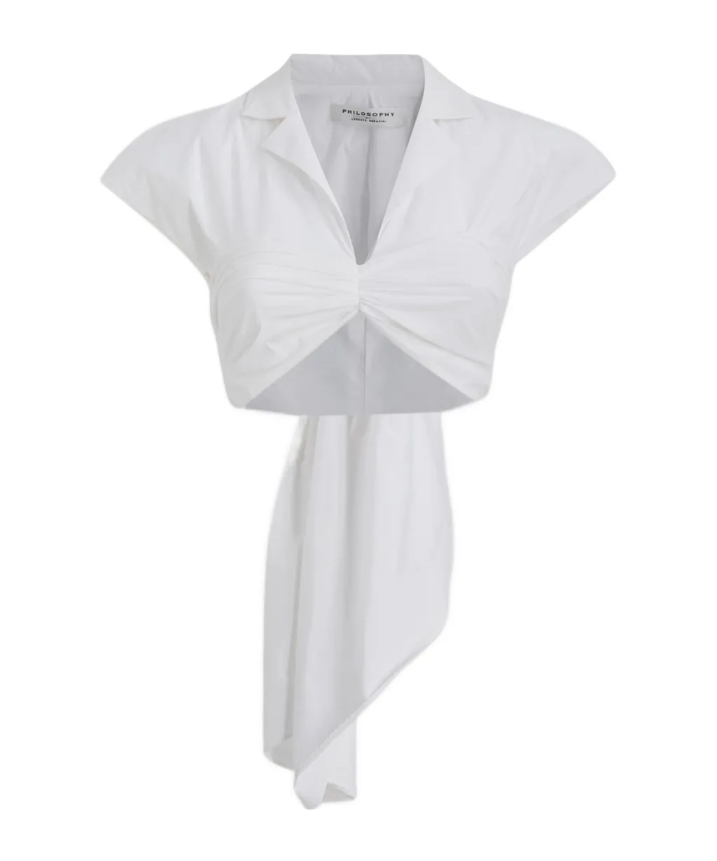 Tie Fastened Cropped Blouse
