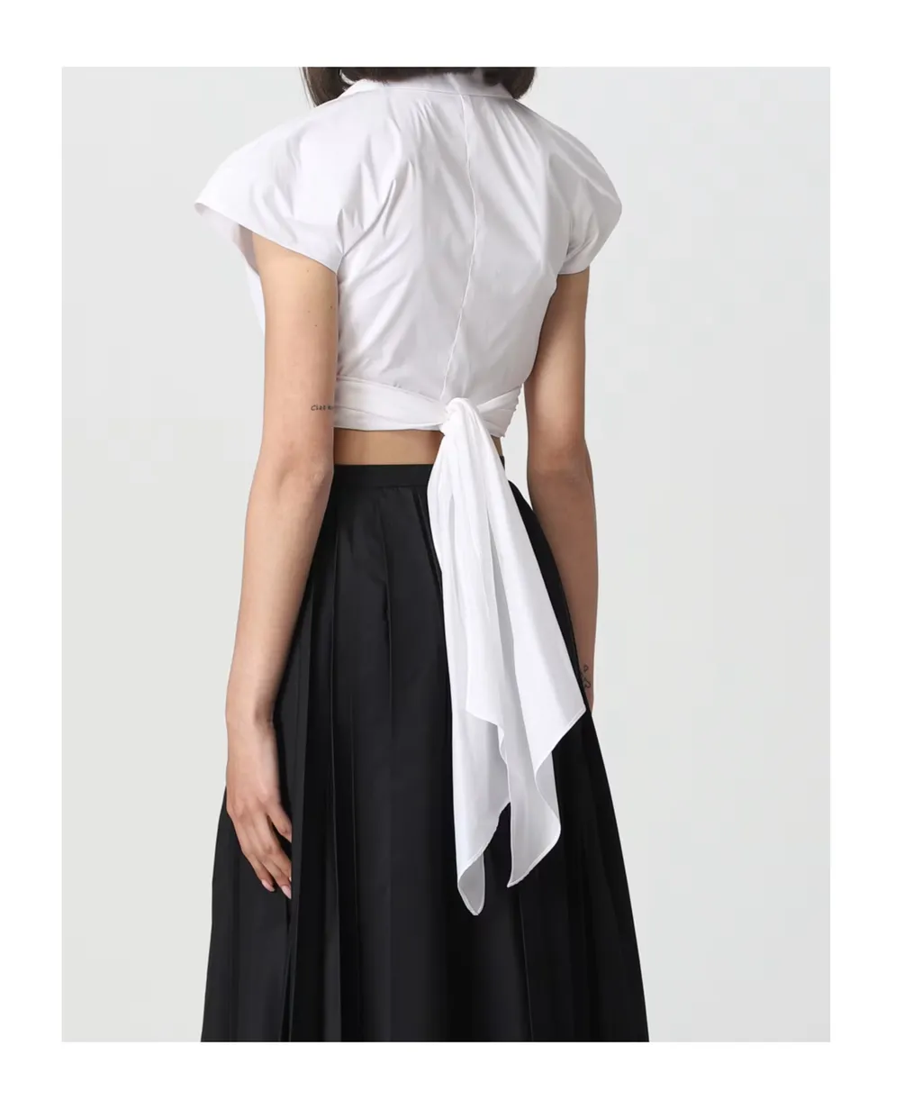 Tie Fastened Cropped Blouse