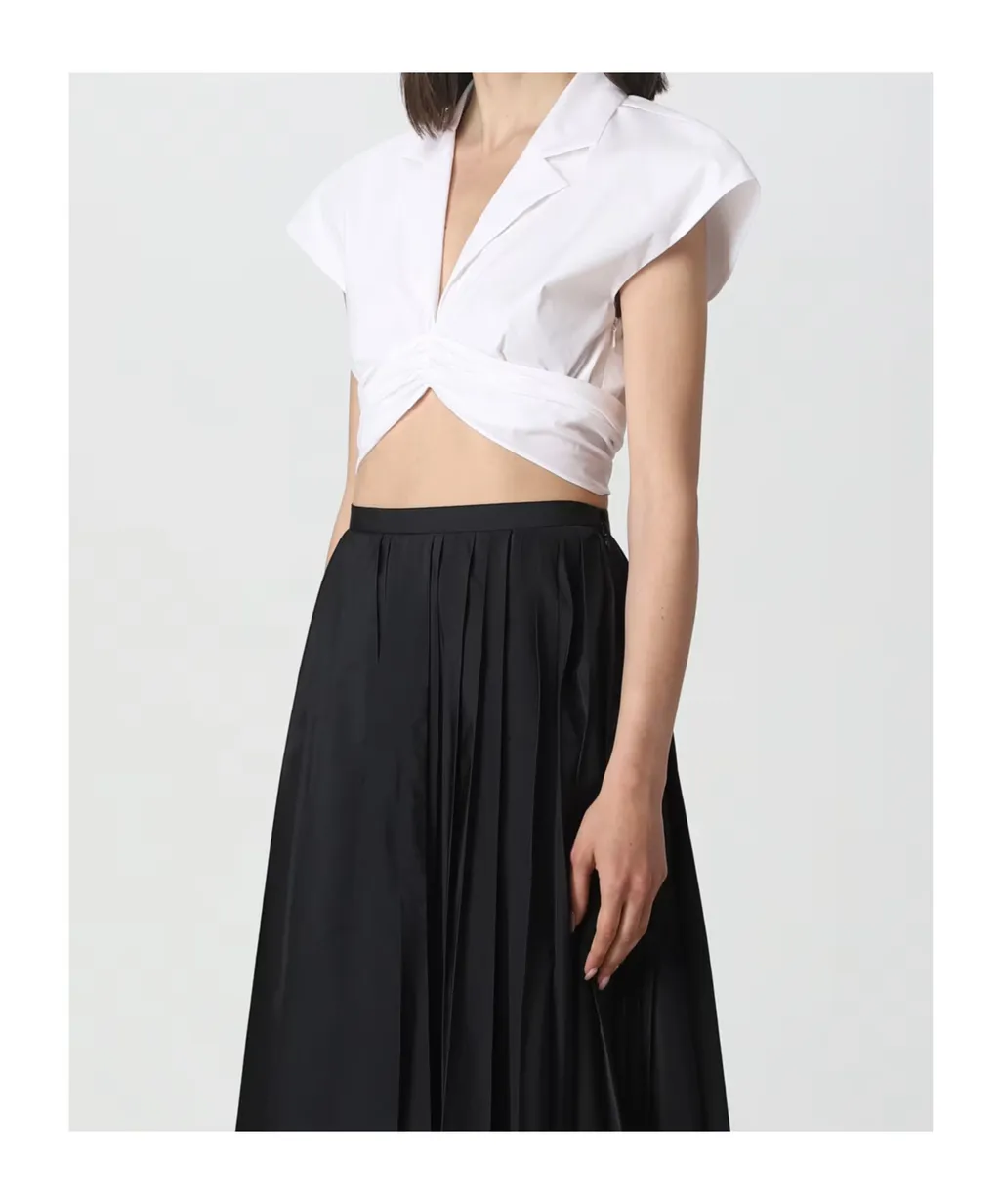 Tie Fastened Cropped Blouse