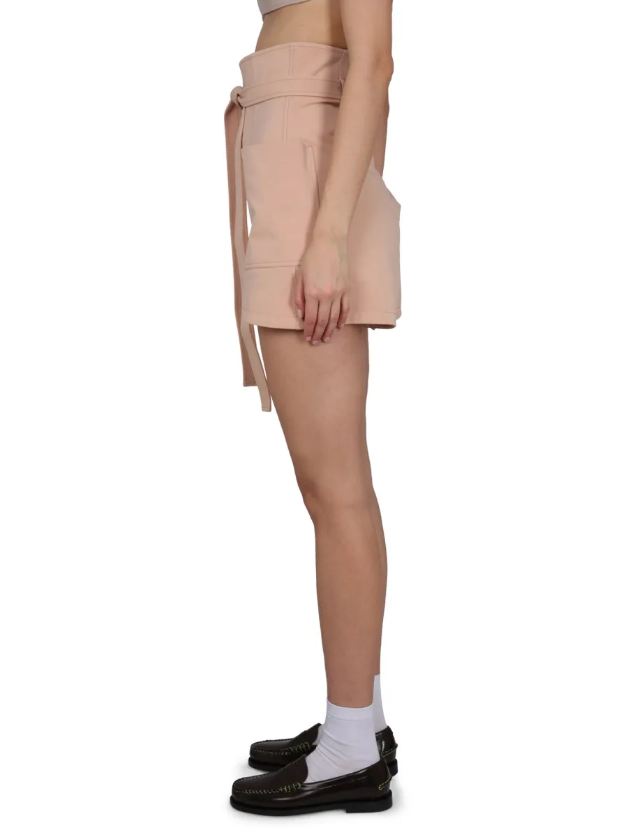 High-Waist Belted Shorts