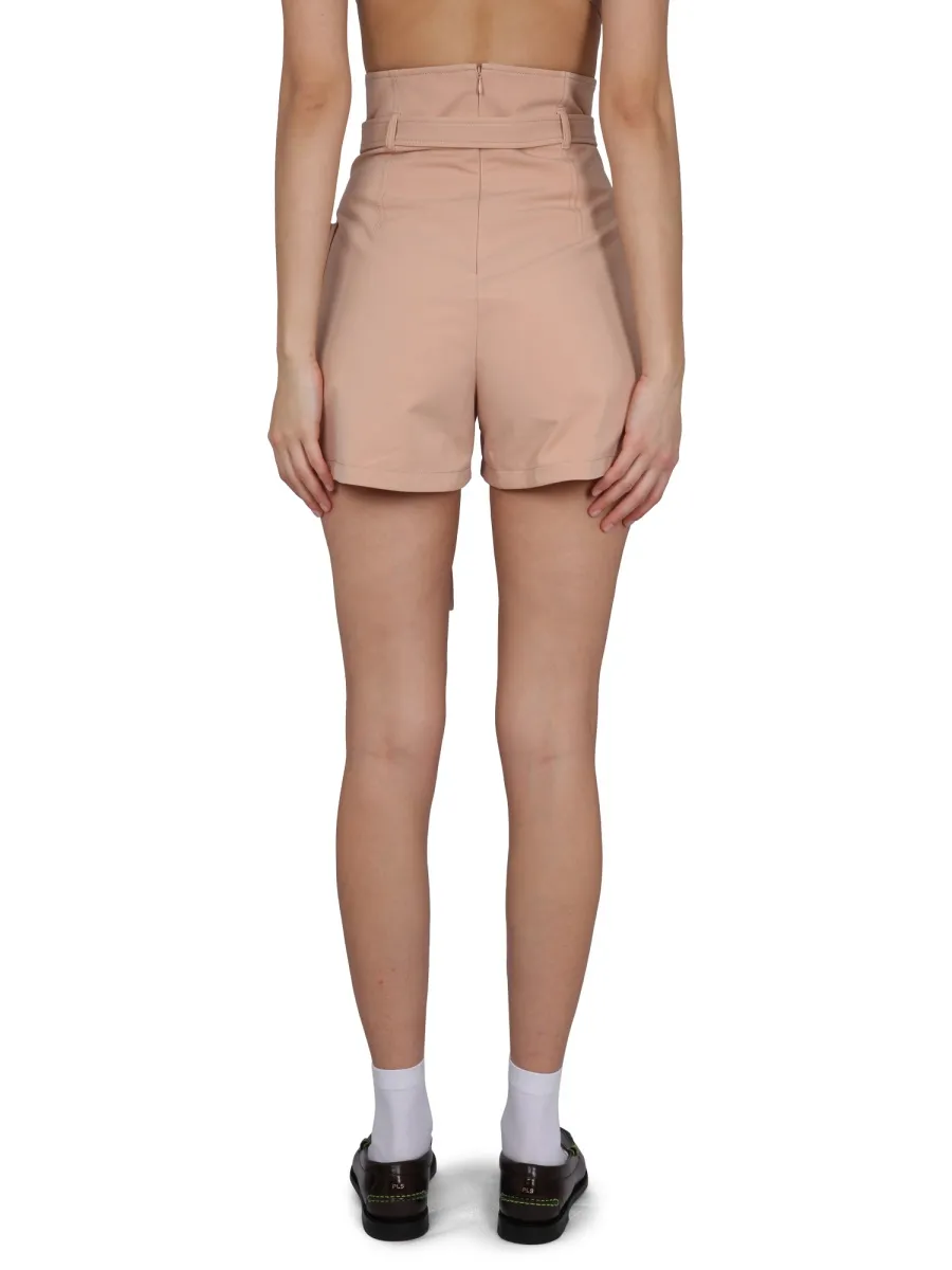 High-Waist Belted Shorts