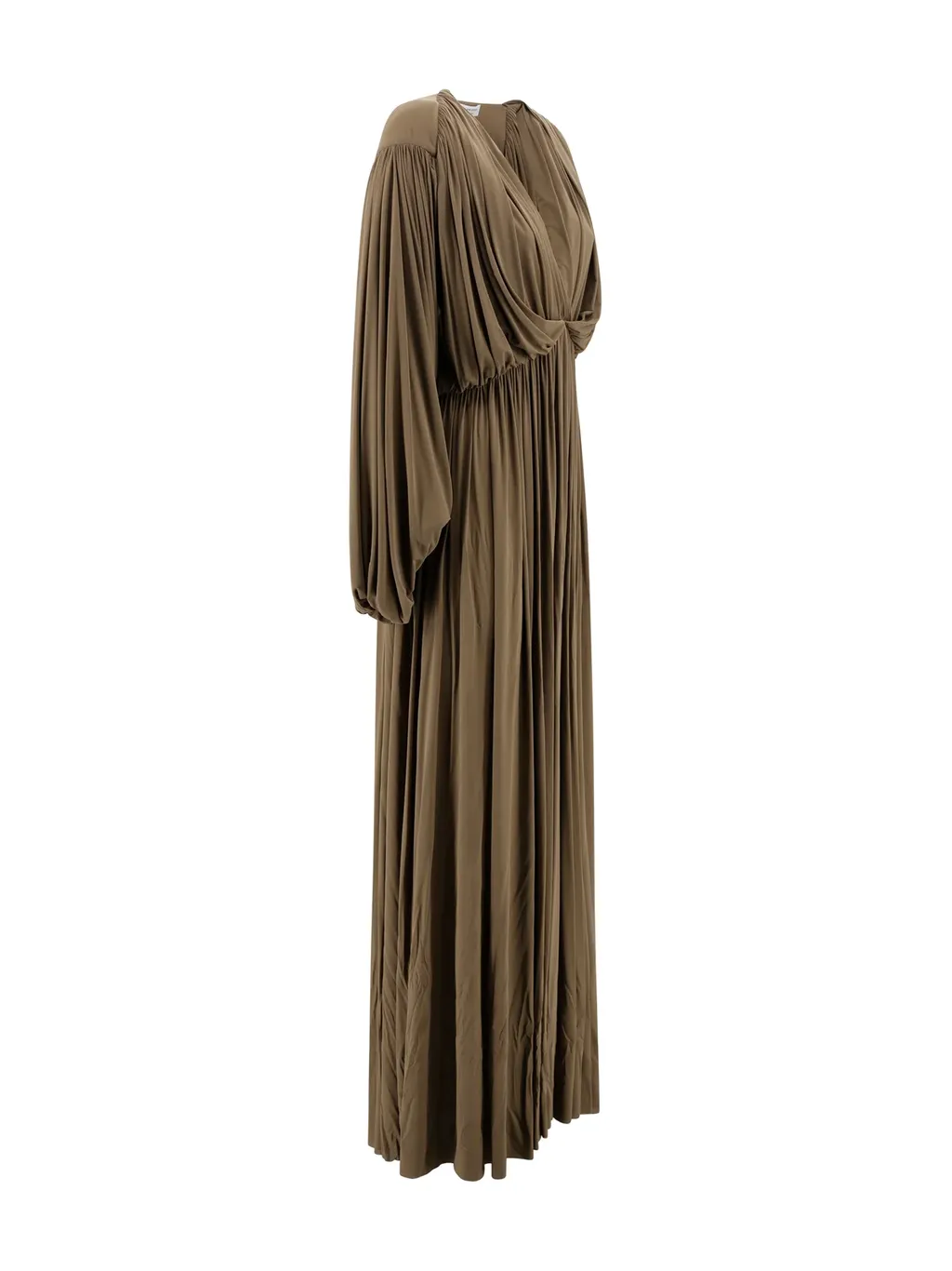 Draped V-Neck Maxi Dress