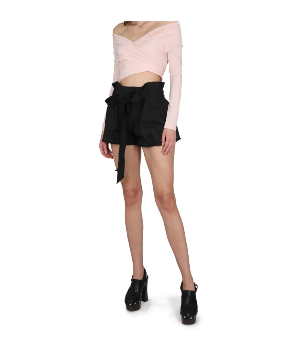 Mid-Rise Belted Mini Shorts