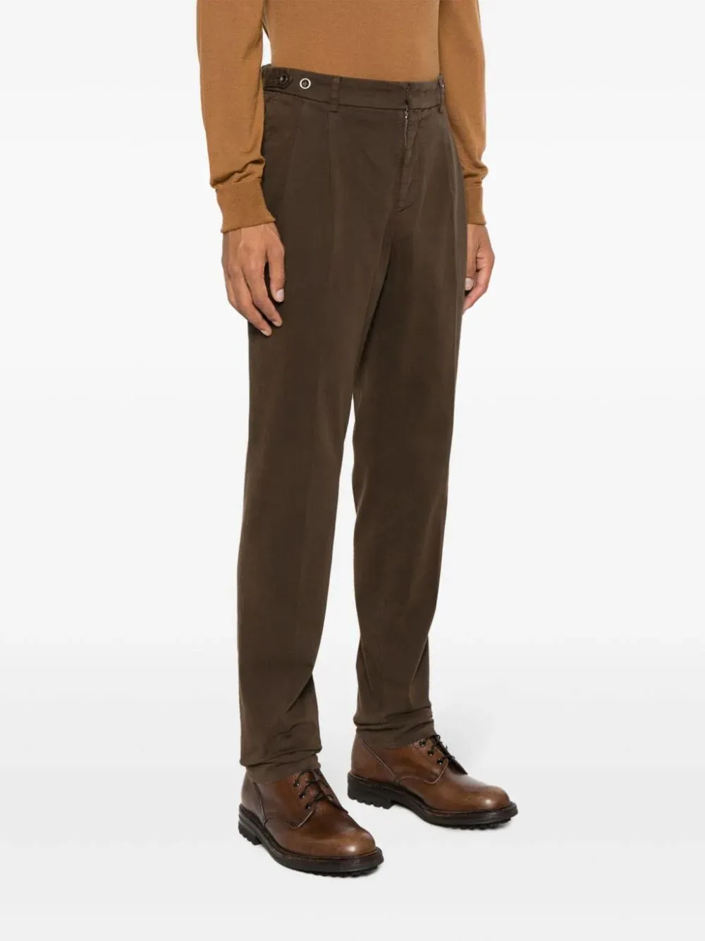 Waist-Tab Cotton Trousers