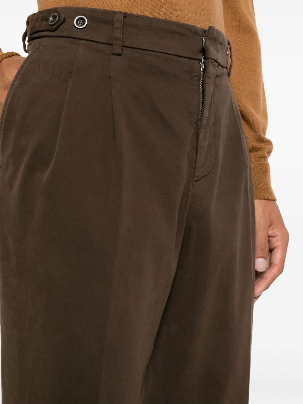 Waist-Tab Cotton Trousers