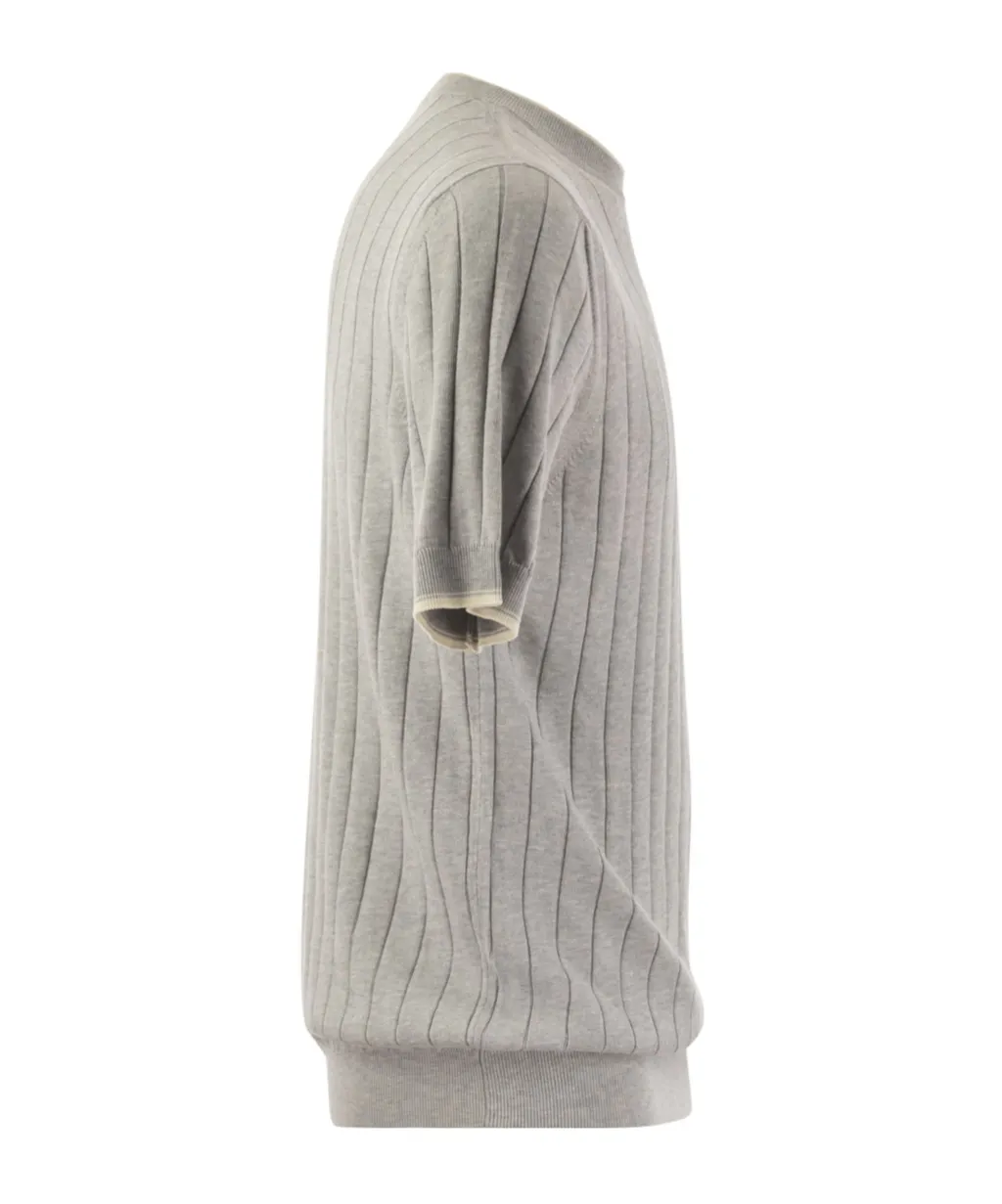 Ribbed Knit T-Shirt