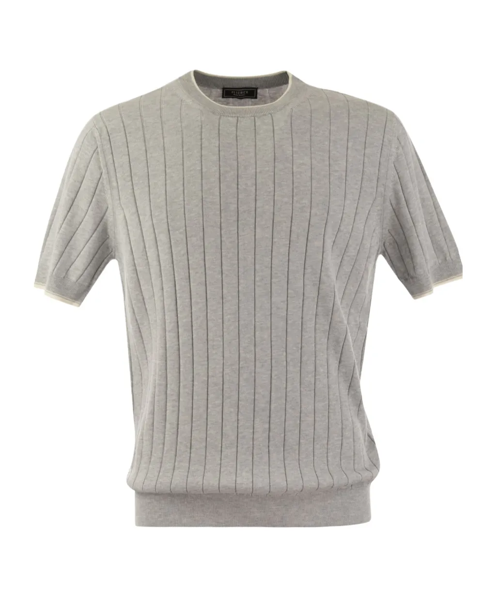 Ribbed Knit T-Shirt