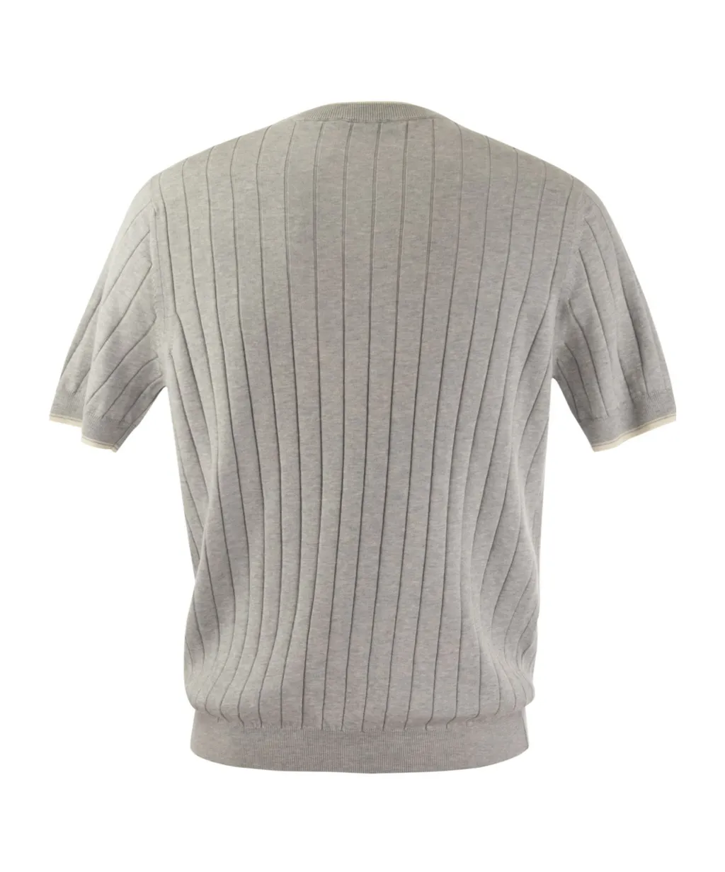Ribbed Knit T-Shirt