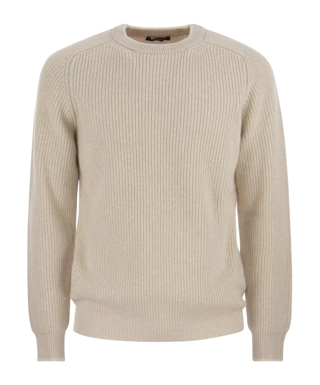 Ribbed-Knit Long-Sleeve Sweatshirt