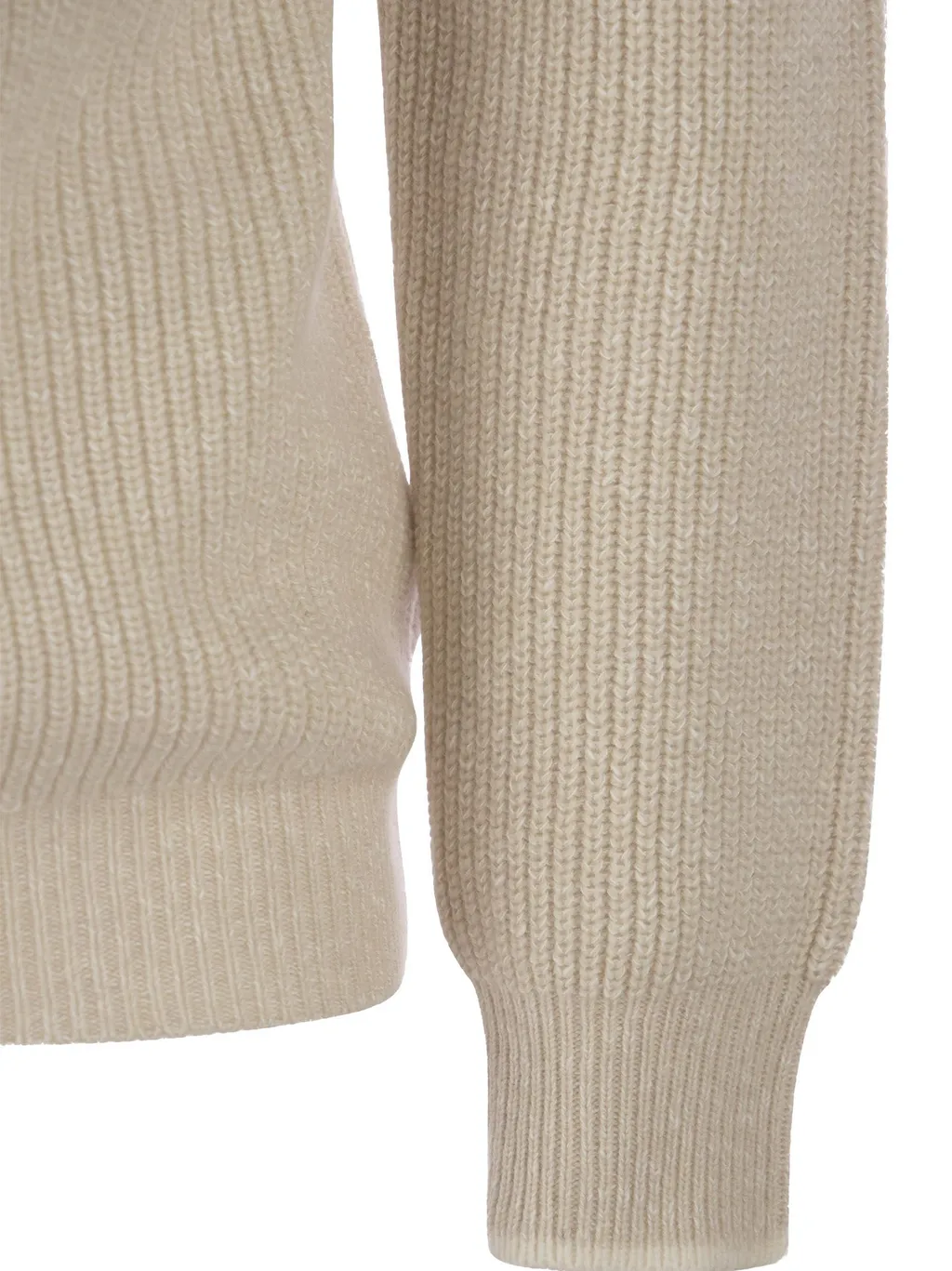 Ribbed-Knit Long-Sleeve Sweatshirt