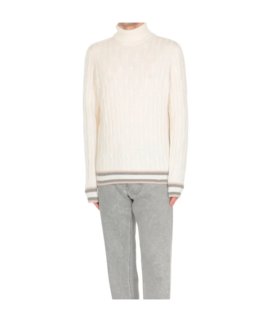 Cable-Knit Turtleneck Sweater