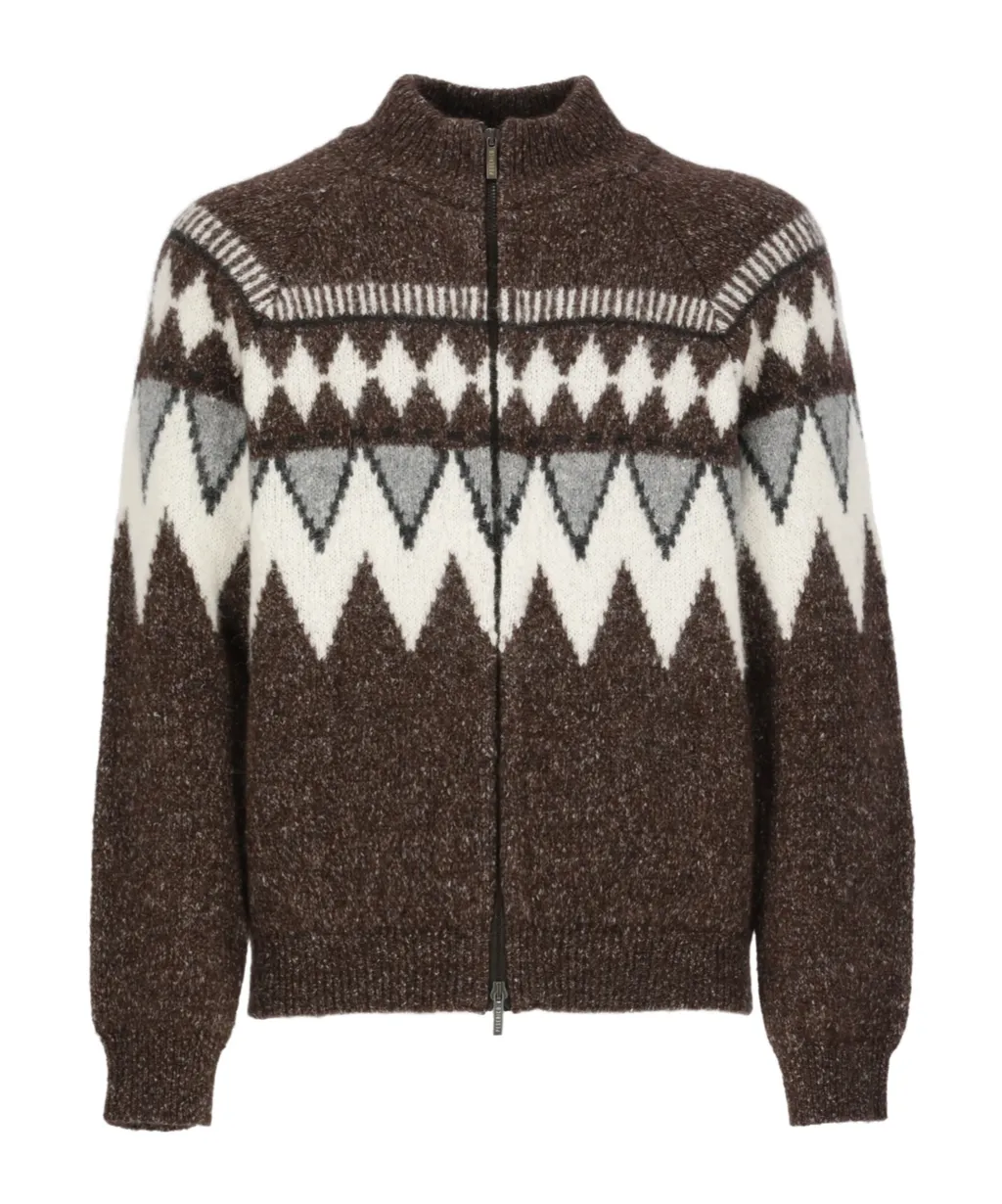 Patterned Jacquard Cardigan