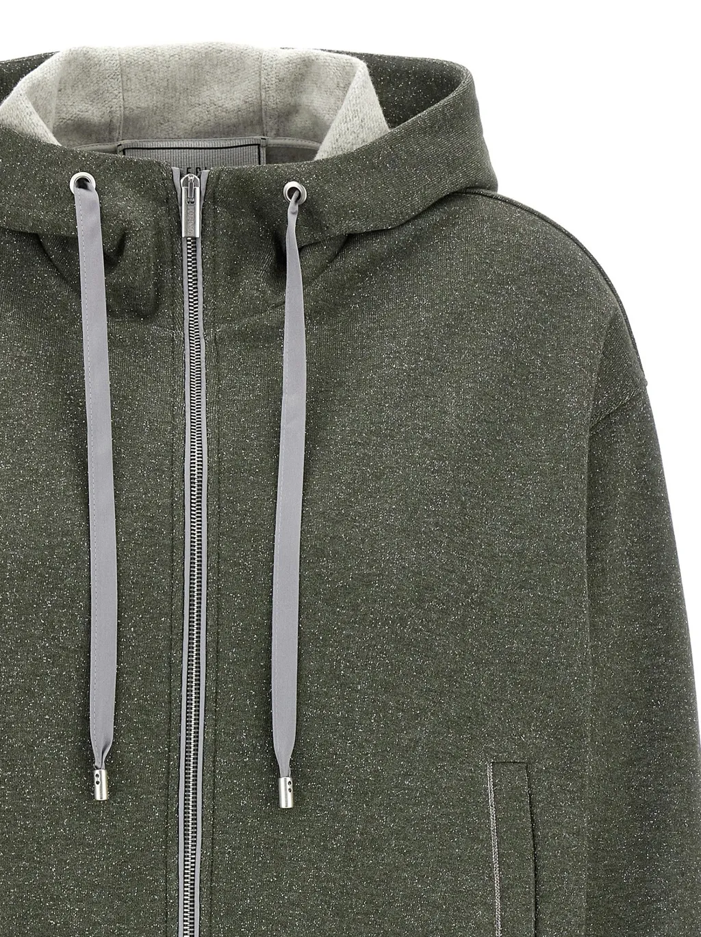 Lurex Drawstring Hoodie