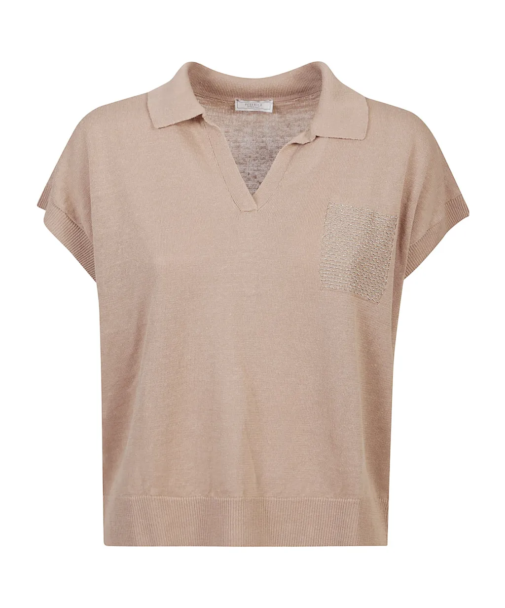 Chain Link Detailed Polo Top