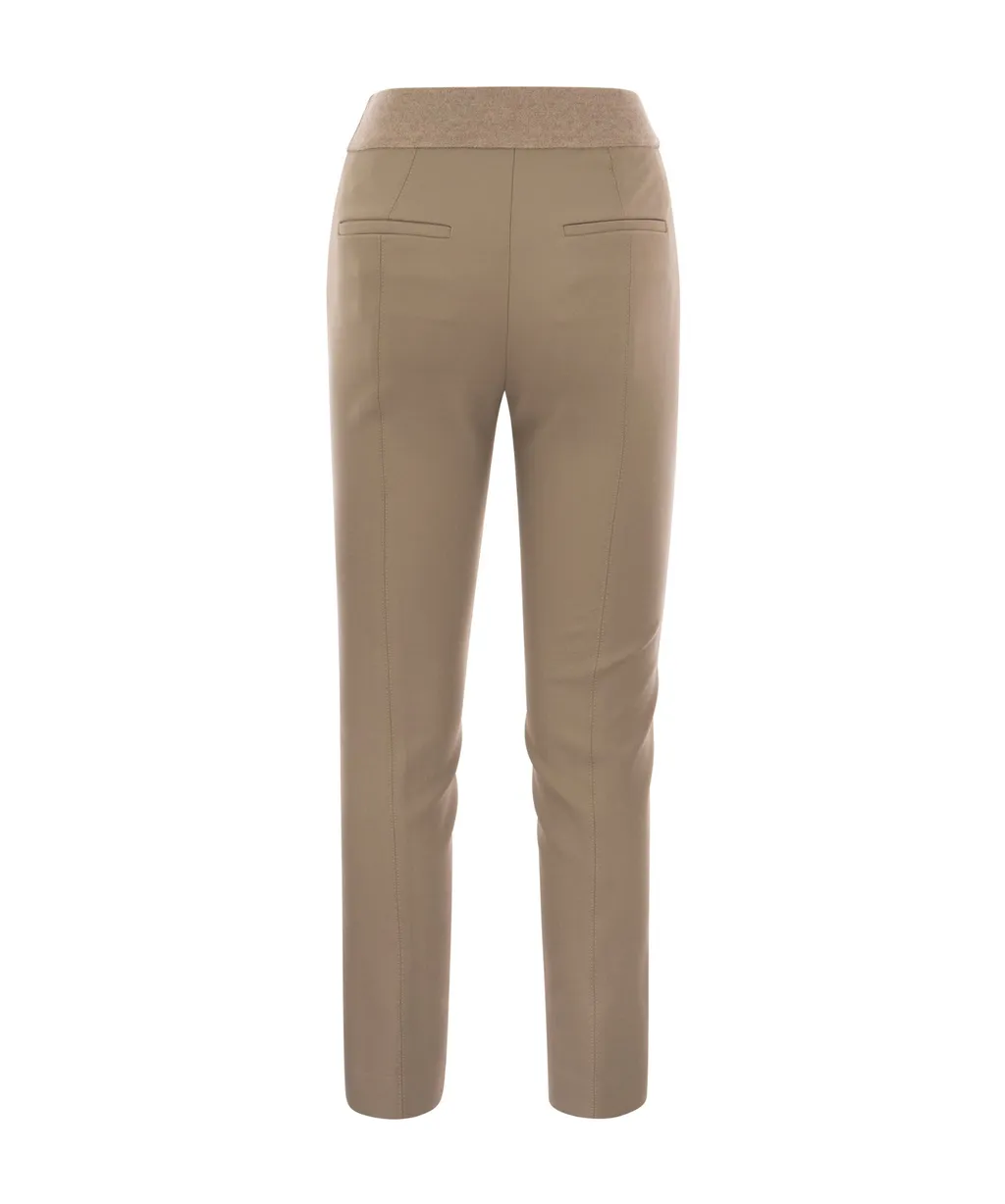 Stretch Gabardine Slim Trousers