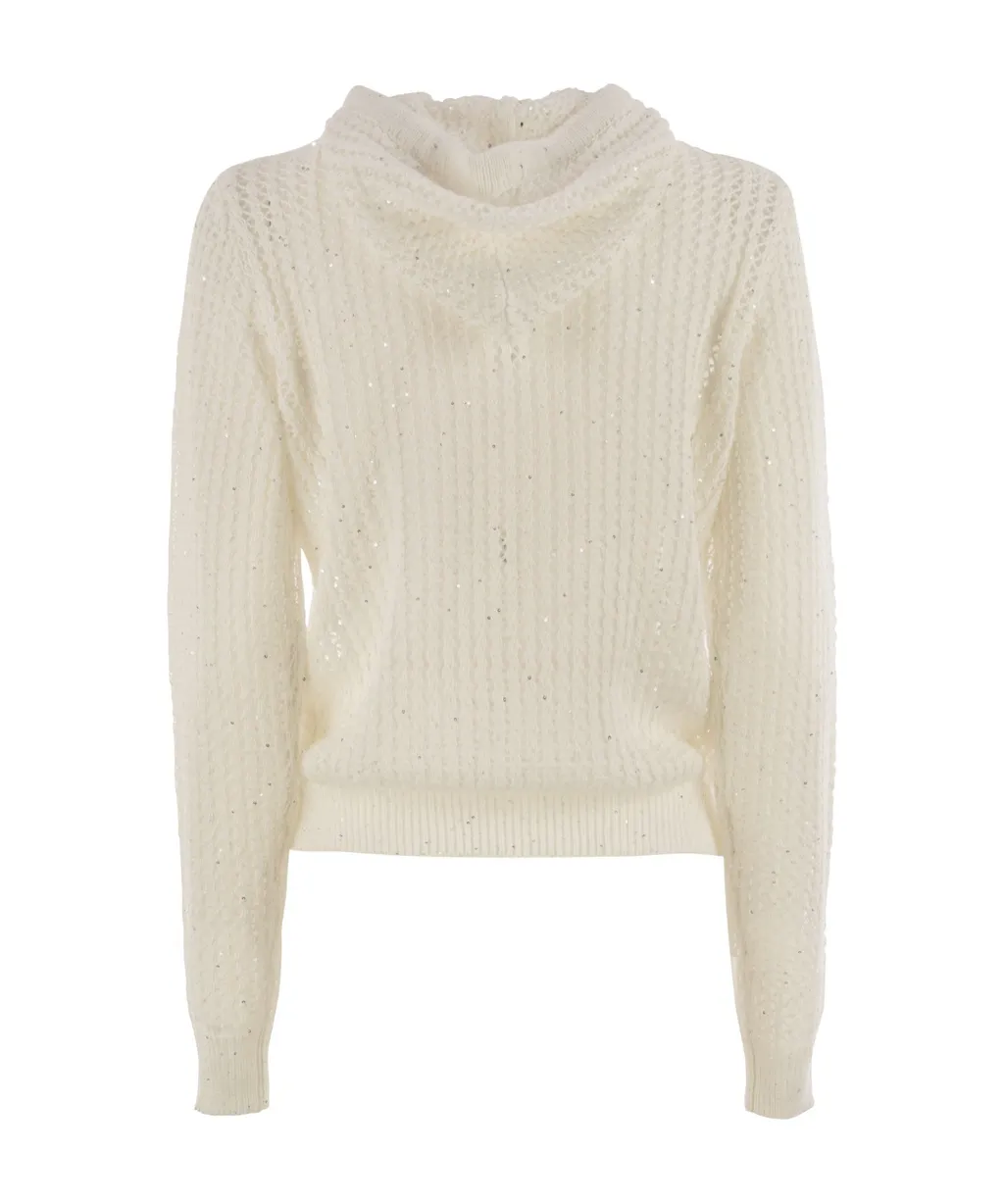 Sequined Hooded Knitwear
