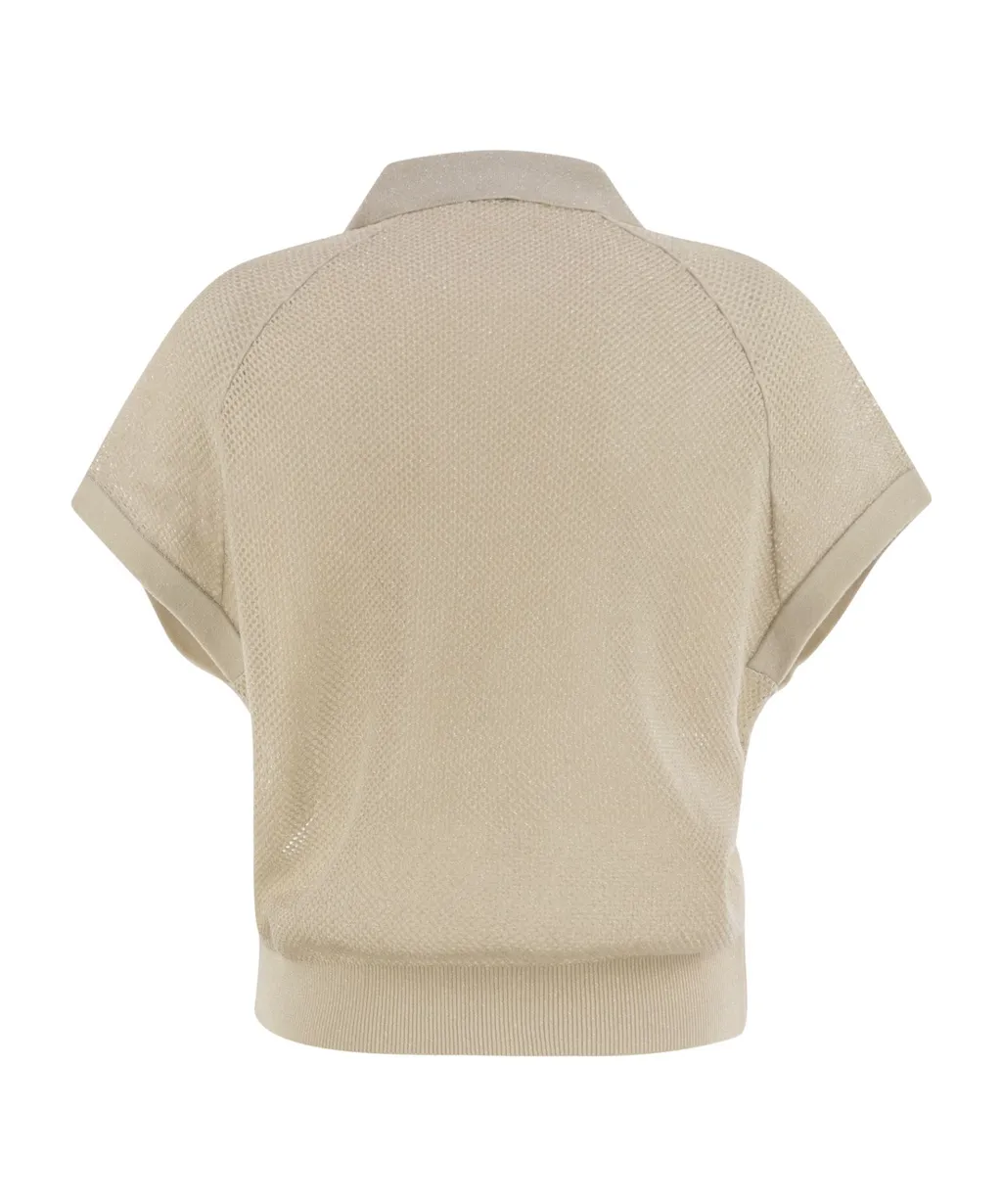 Vanise Lurex Polo Knitwear