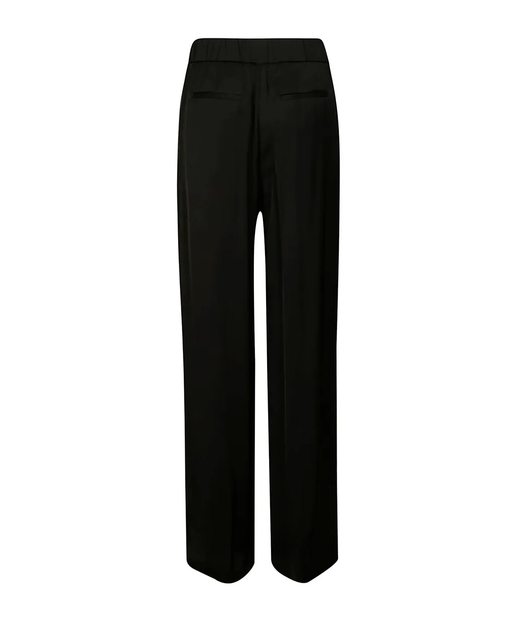 Pleat-Detail Straight-Leg Trousers