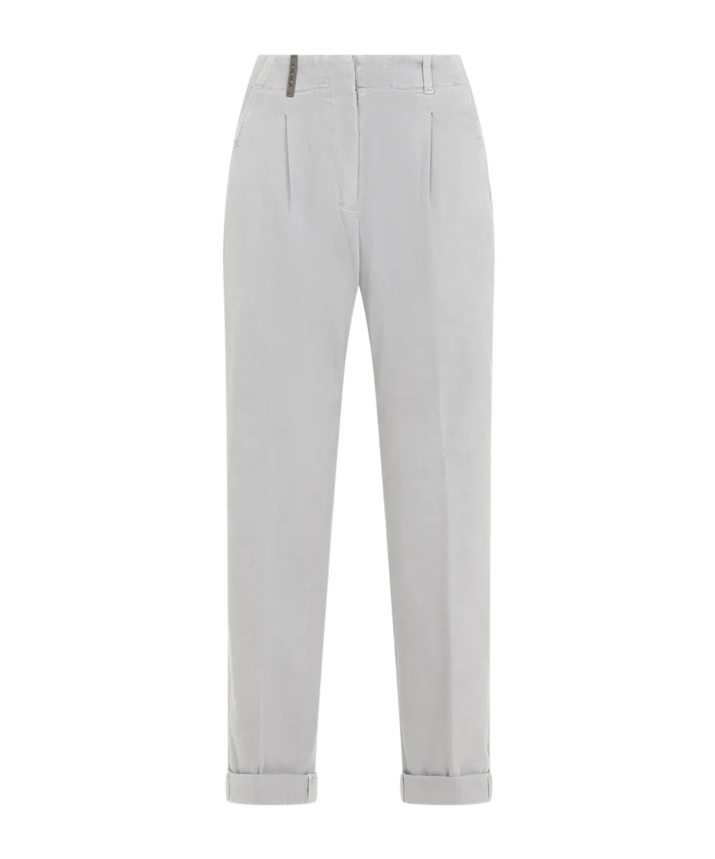 Tapered Gabardine Trousers