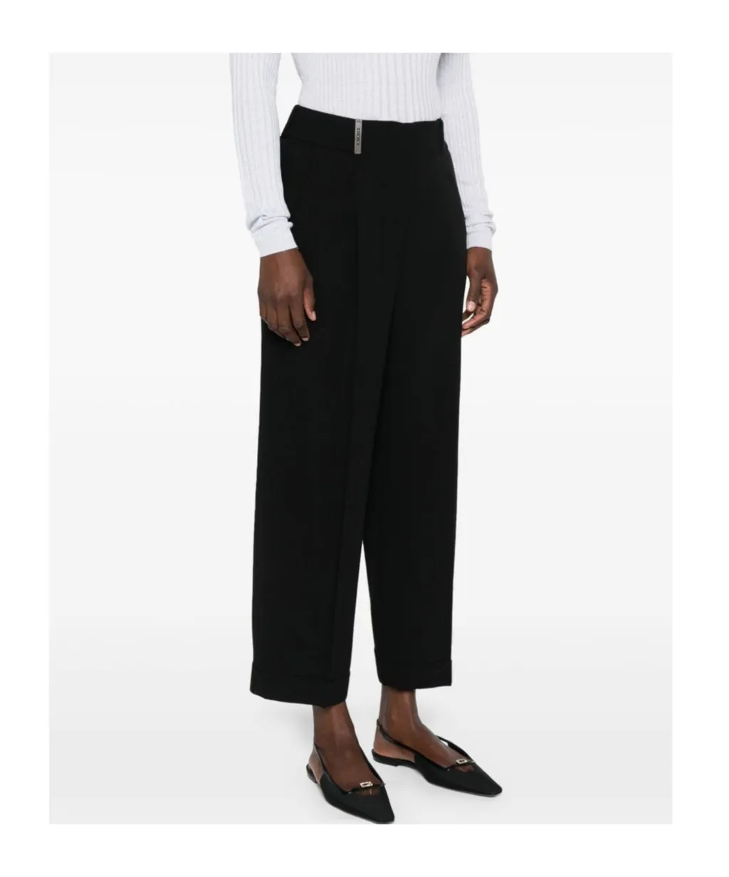 Pleated Straight Trousers