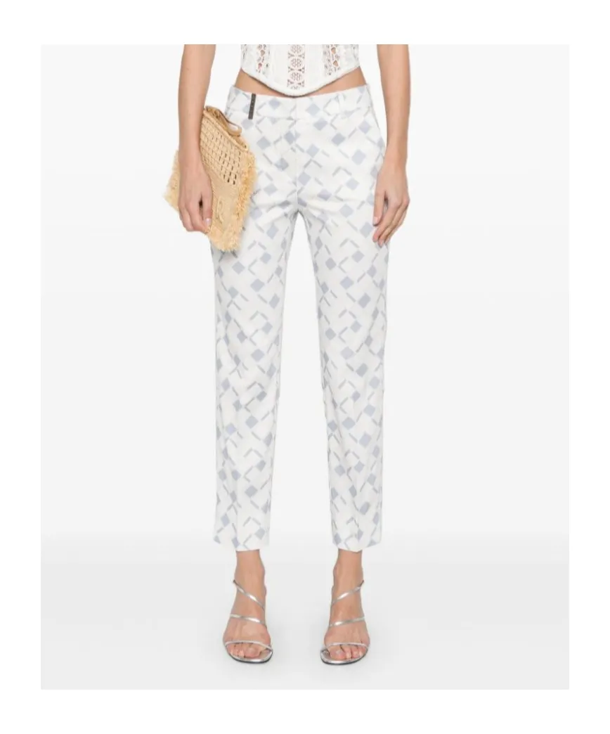 Geometric-Print Trousers