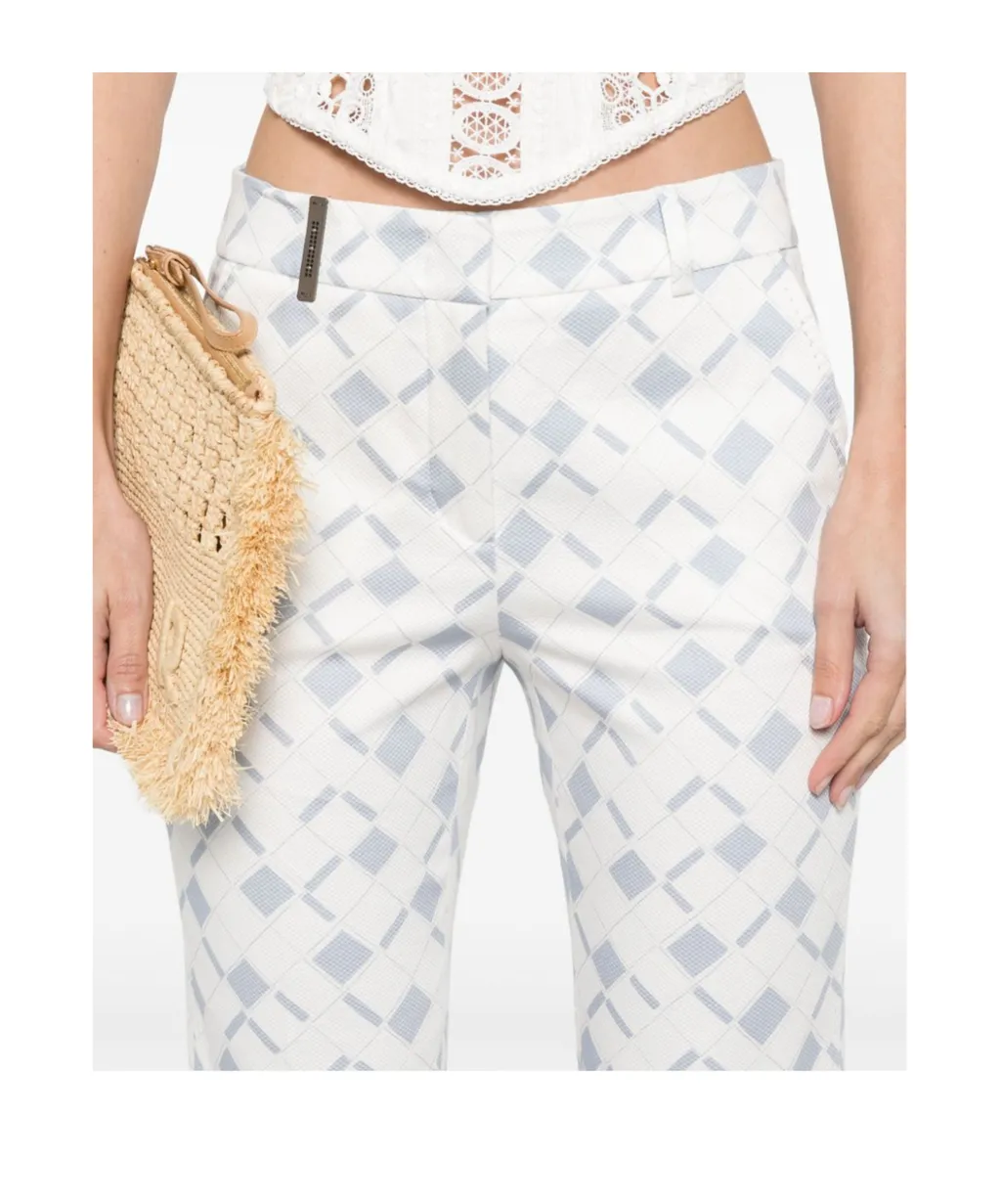 Geometric-Print Trousers