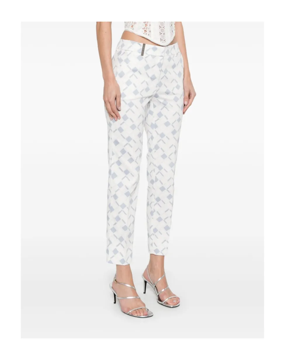 Geometric-Print Trousers