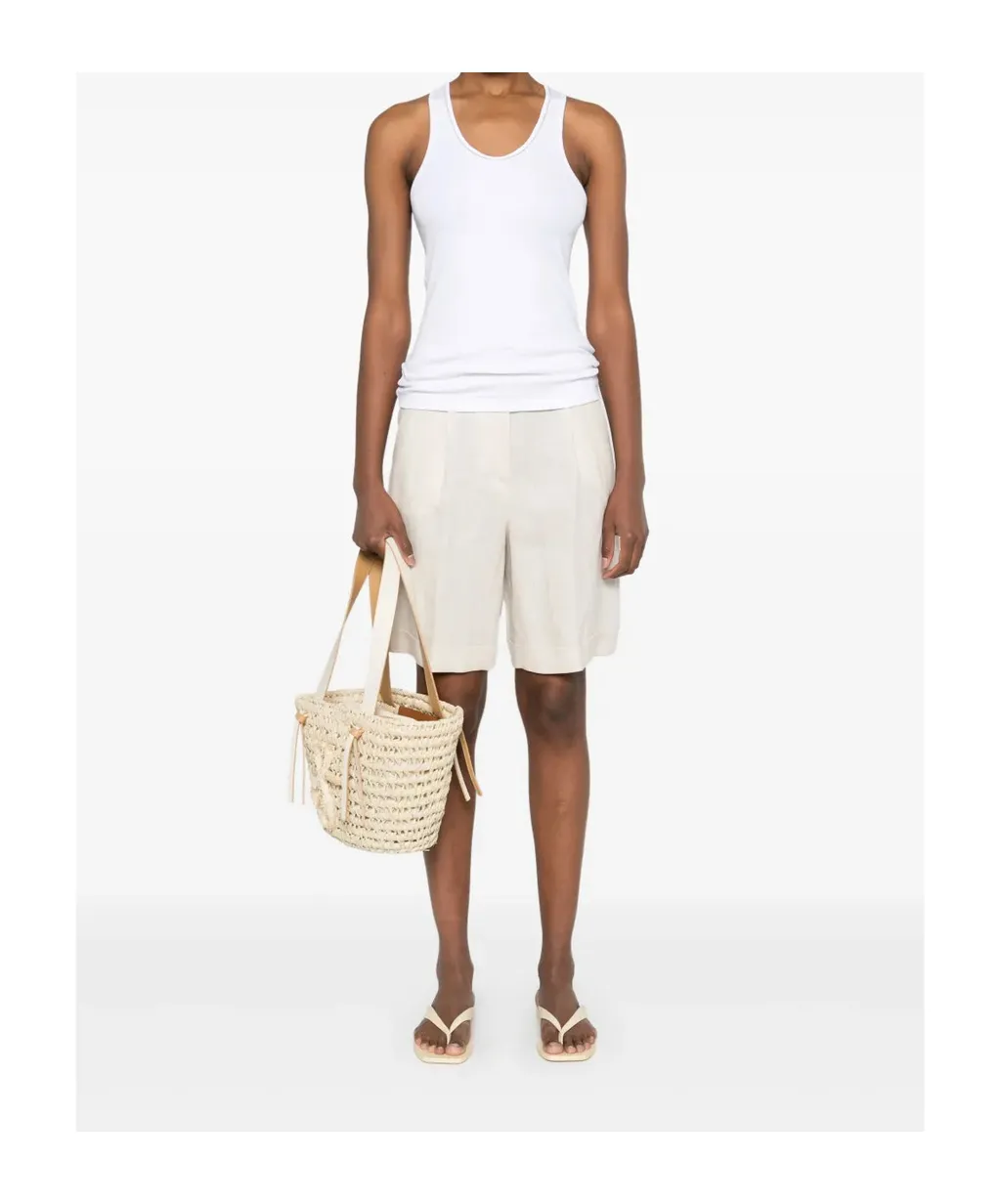 Pleated Linen Shorts