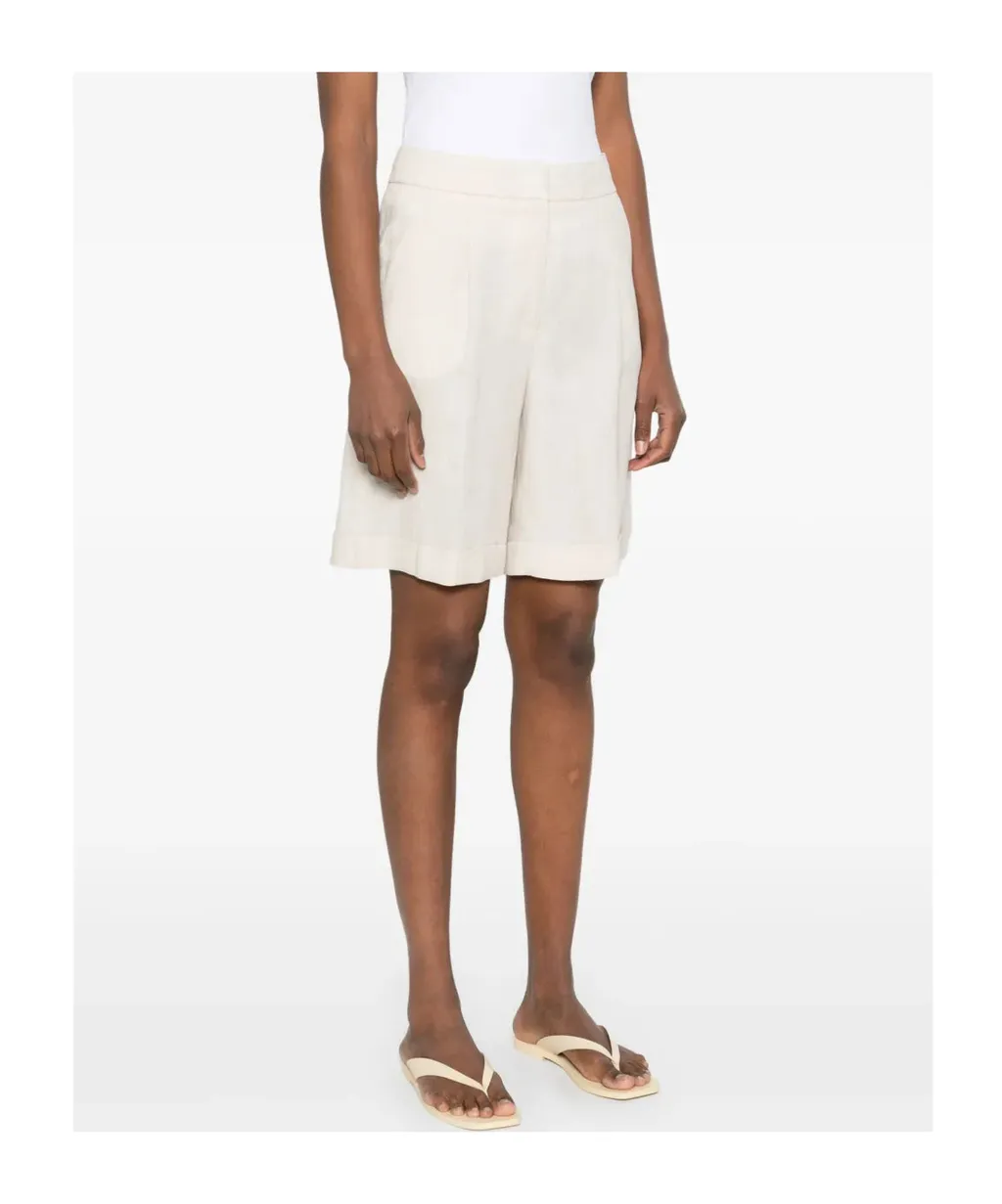 Pleated Linen Shorts