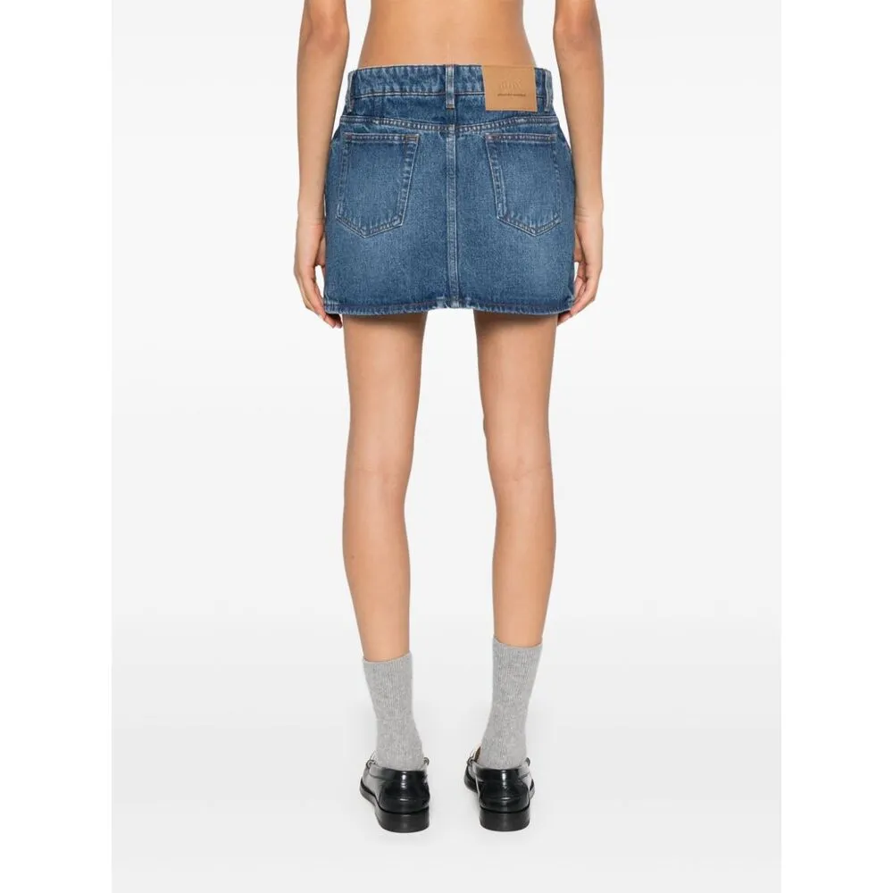 Mid Rise Denim Mini Skirt