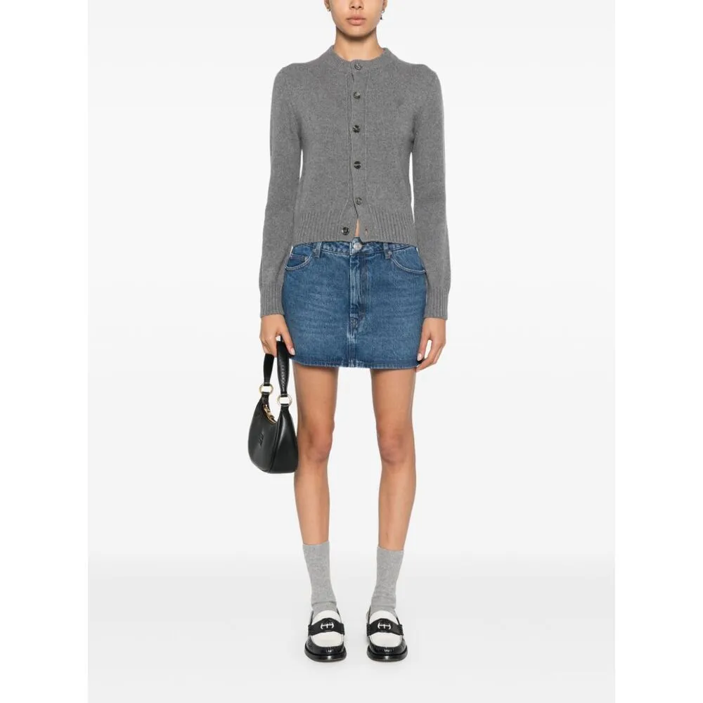 Mid Rise Denim Mini Skirt
