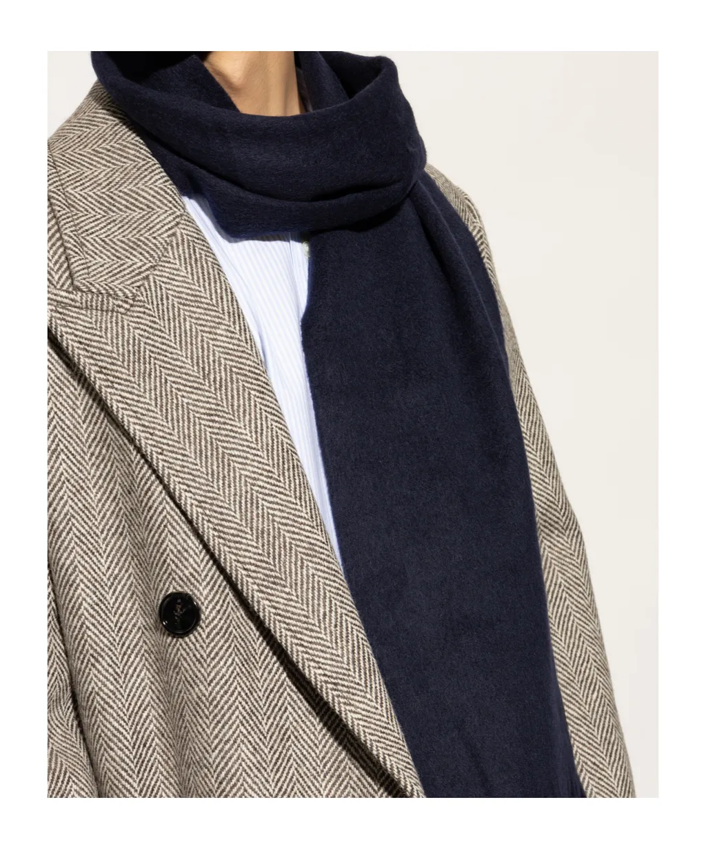 Logo Patch Fringed-Edge Scarf