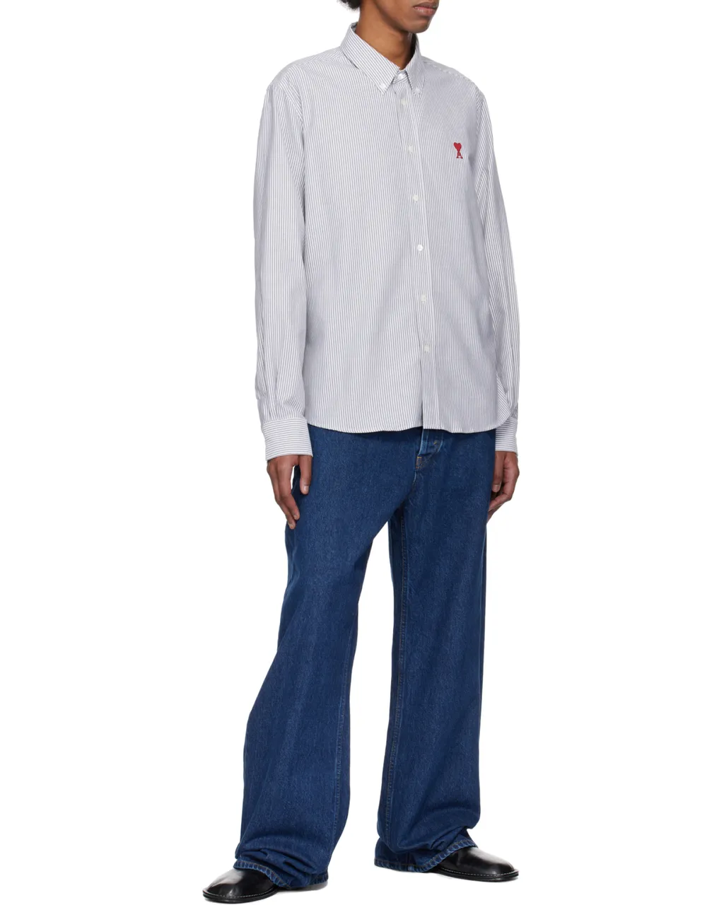 Ami De Coeur Button-Down Striped Shirt