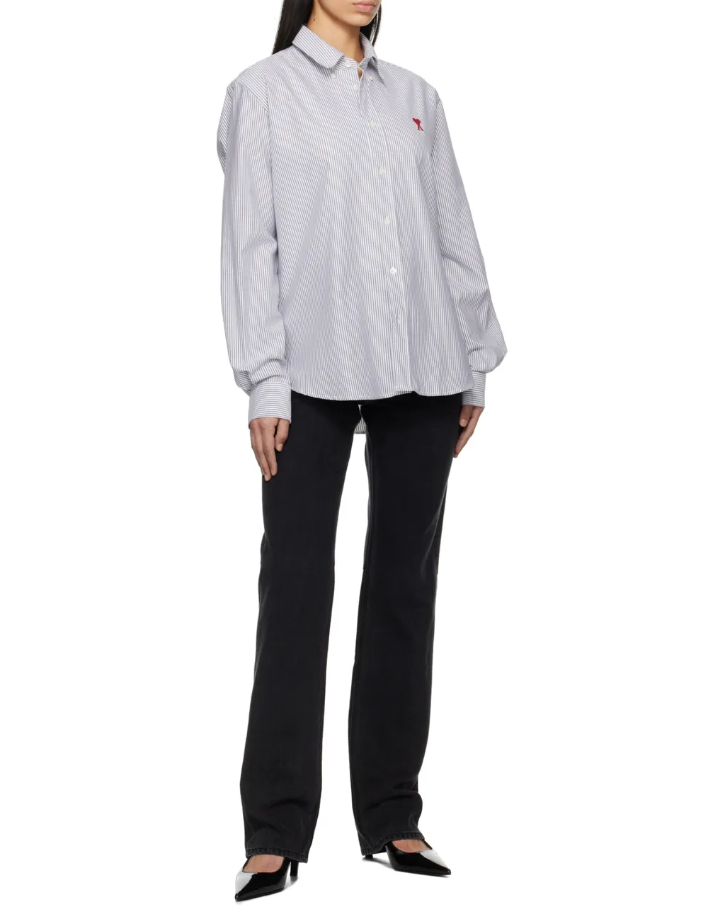 Ami De Coeur Button-Down Striped Shirt