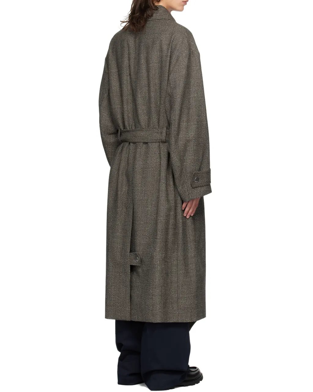 Long-Sleeved Belted Coat