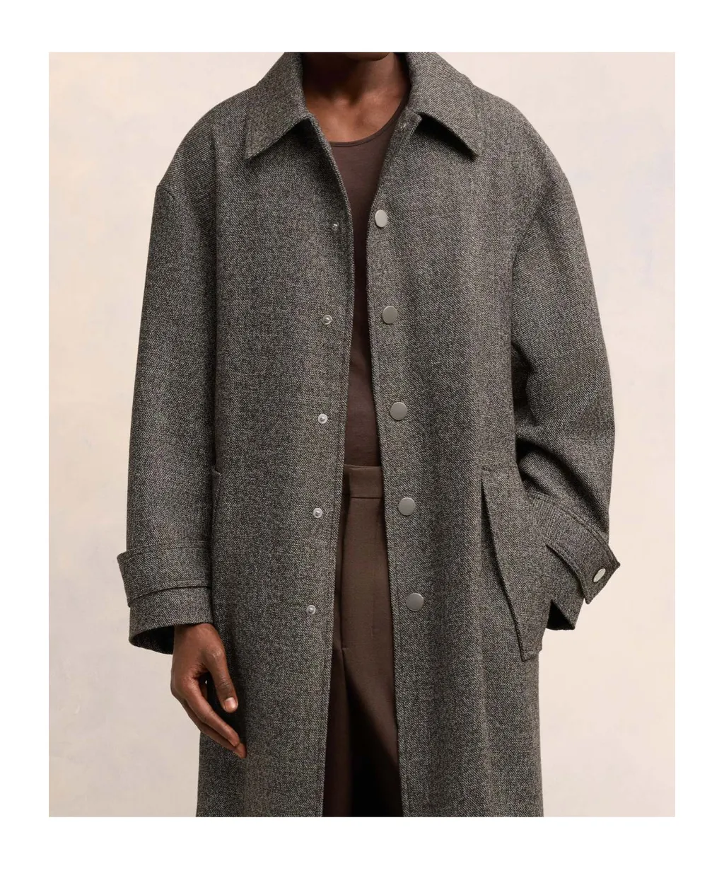 Long-Sleeved Belted Coat