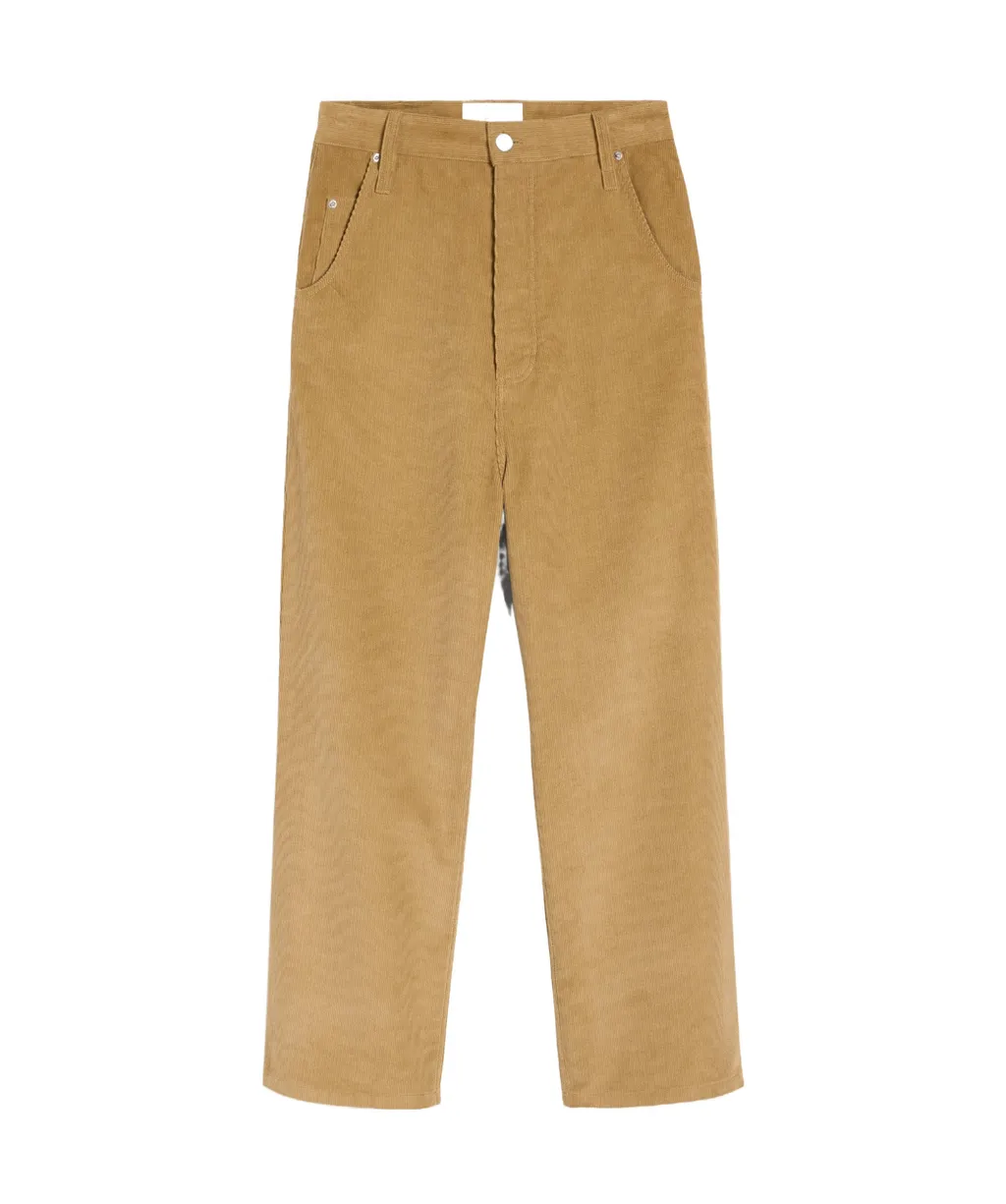 Corduroy Logo Patch Straight-Leg Trousers