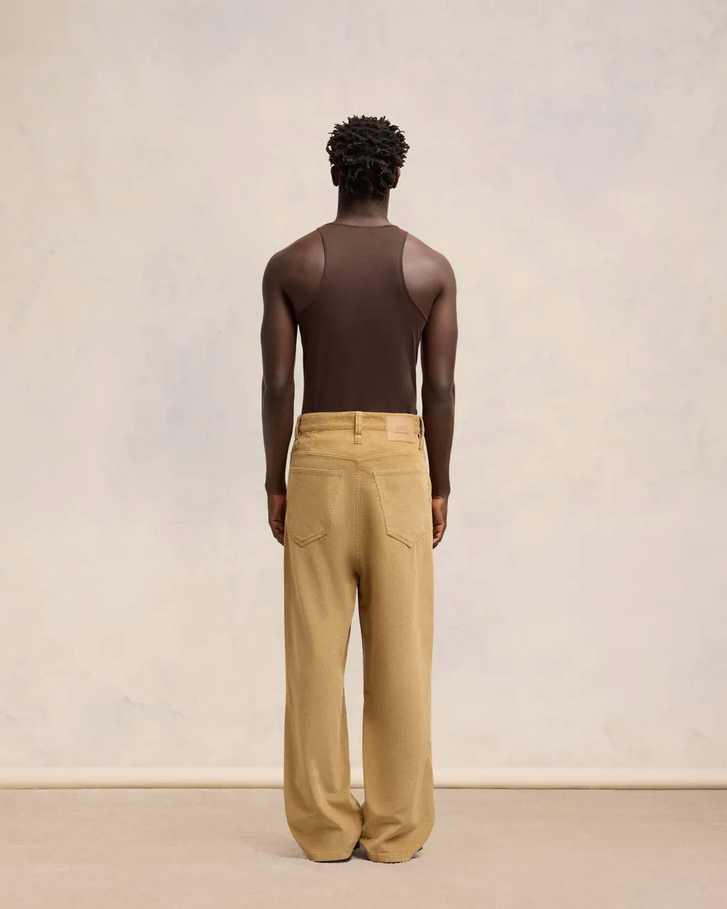 Corduroy Logo Patch Straight-Leg Trousers