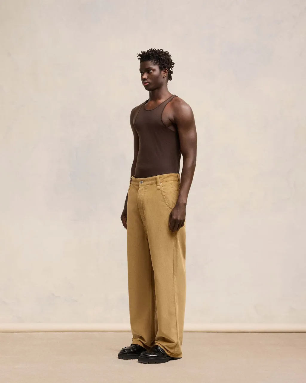 Corduroy Logo Patch Straight-Leg Trousers