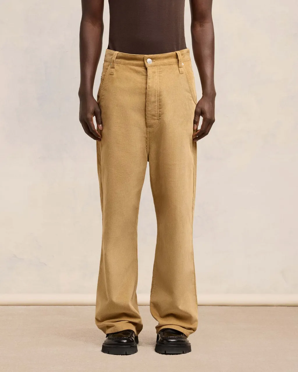 Corduroy Logo Patch Straight-Leg Trousers