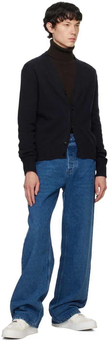 Logo Embroidered V-Neck Cardigan