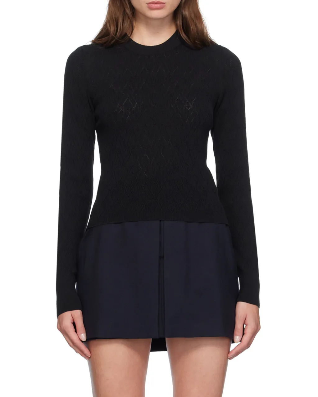 De Coeur Mesh Round-Neck Sweater