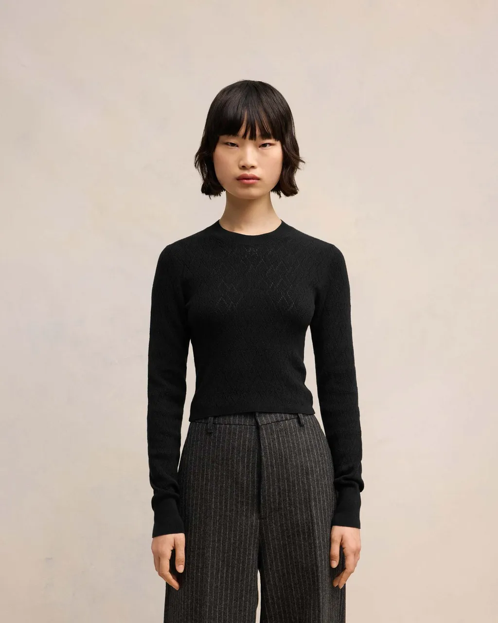 De Coeur Mesh Round-Neck Sweater