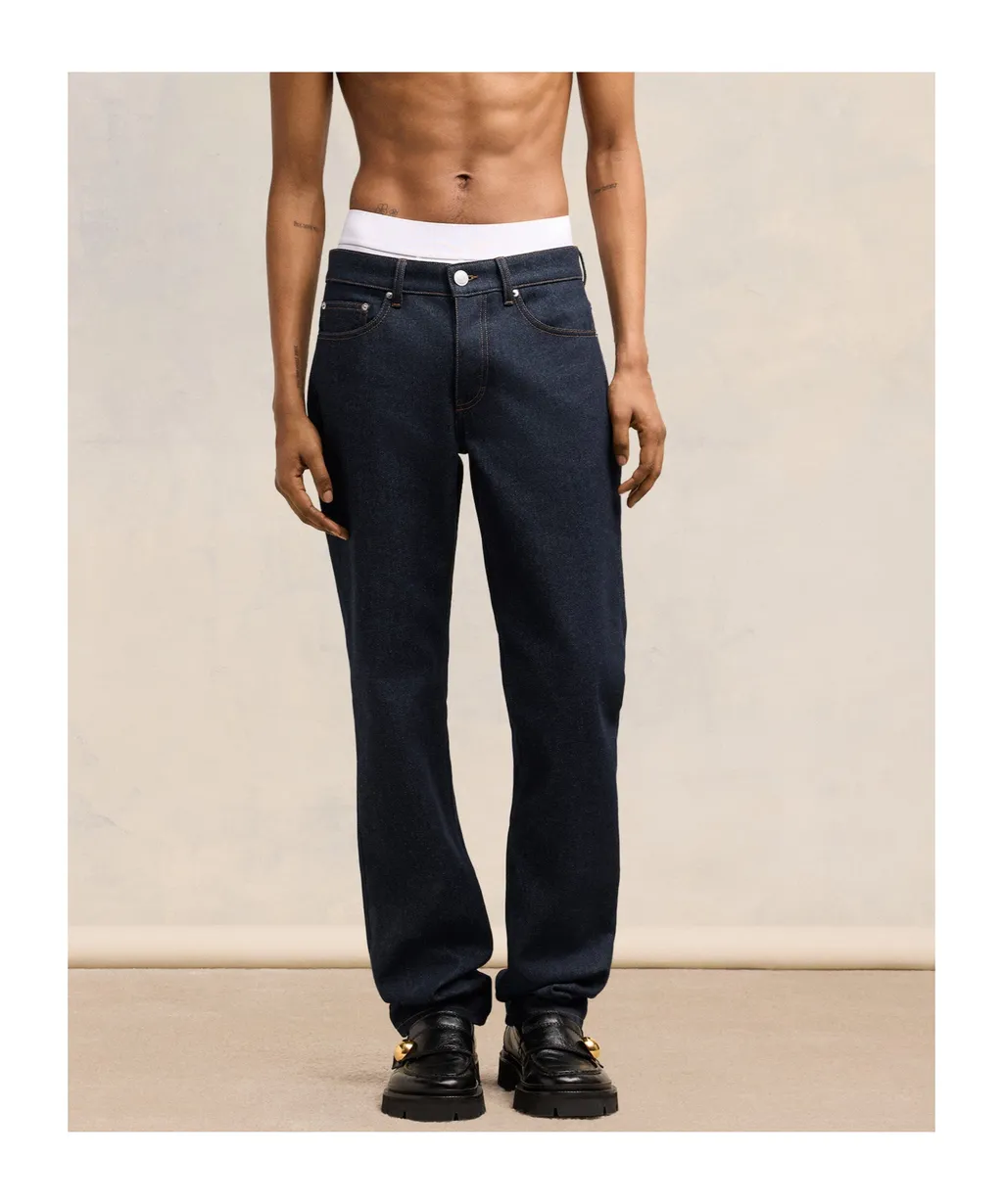 Logo Patch Straight-Leg Jeans