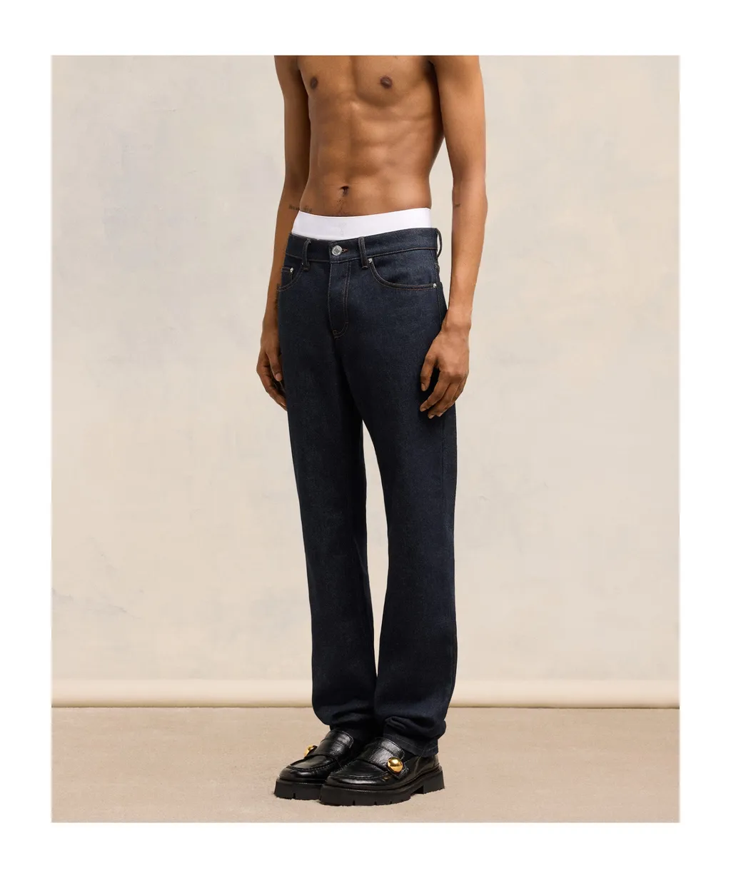 Logo Patch Straight-Leg Jeans